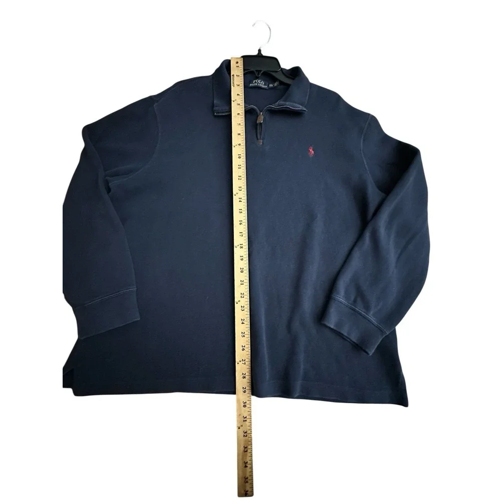 Polo Ralph Lauren Mens‎ 1/4 Zip Sweater XXL Blue 2XL Preppy Office 90s #R10-4